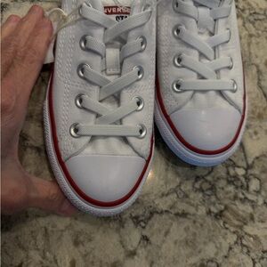 Converse Kids White and Red Sneakers size 2 nwt